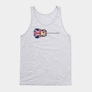 Guitar with Union Jack British Flag overlay pattern Tank Top